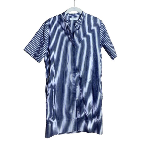 Everlane Dresses & Skirts - Everlane navy blue striped short sleeve shirt dress women’s size 0 cotton
